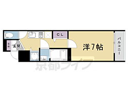 アドバンス京都烏丸町 1Kの間取図画像