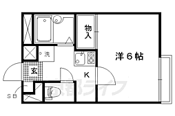 レオパレス西陣 1Kの間取図画像