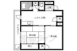 柴定ビルシャトレ西陣 2LDKの間取図画像