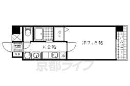 エスタシオン・デ・山科三品 1Kの間取図画像