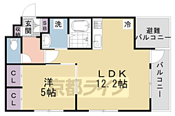 J'fort嵯峨天龍寺 1LDKの間取図画像