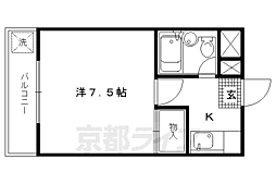ラヴァリエ 1Kの間取図画像