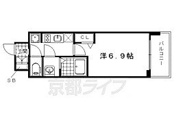 プレサンス京都二条京華 1Kの間取図画像