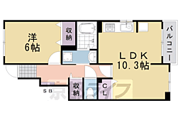 テオーリア小川2 1LDKの間取図画像