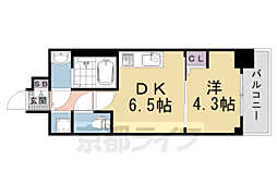 CREST TAPP 京都太秦天神川 dex I 1DKの間取図画像