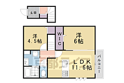 Livra紫竹 2LDKの間取図画像