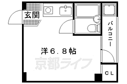 鞍馬口西ビル ワンルームの間取図画像
