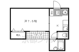 シルクハウス一条 1Kの間取図画像