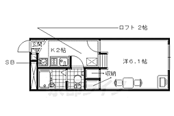 レオパレスアクシス 1Kの間取図画像