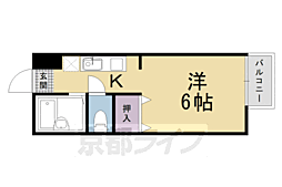 COZYSTATIONUTANO 1Kの間取図画像