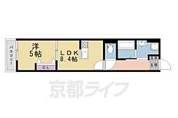 ウイング牧野駅前 1LDKの間取図画像