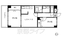 Uresidence二条城 2LDKの間取図画像