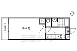 ウイング・ウッド東山 1Kの間取図画像