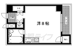 パレHSP ワンルームの間取図画像