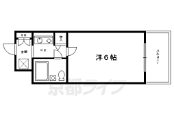 デトム・ワン西陣聚楽2 1Kの間取図画像