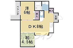 第19長栄サウスヴィラ桂川 2LDKの間取図画像
