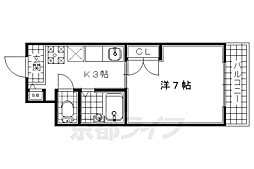 ウエストパレス 1Kの間取図画像