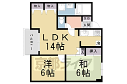 グランレブリー御所東2 2LDKの間取図画像