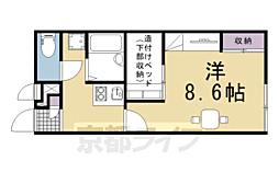 レオパレスおおやぶ 1Kの間取図画像