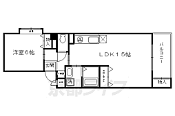 ウイング東山 1LDKの間取図画像