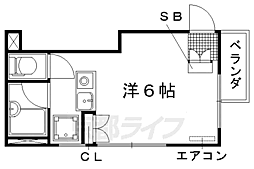 エレガンス ワンルームの間取図画像