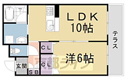 セントリヴィエ京都芝野 1LDKの間取図画像