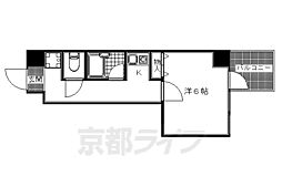リバティ大和大路 1Kの間取図画像