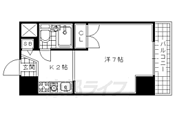 ヴェルジェ 1Kの間取図画像