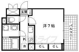 ディアコート洛東 1Kの間取図画像