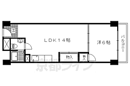 西陣グランドハイツ 1LDKの間取図画像