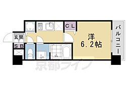 プレサンス京都鴨川 1Kの間取図画像