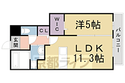 ブリリアント京 1LDKの間取図画像