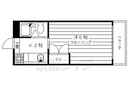 シティパレス京都東山 1Kの間取図画像