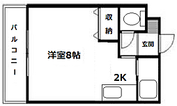 カンパーナ平岸 1Kの間取図画像