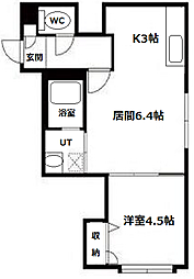 モンレーヴ 1LDKの間取図画像
