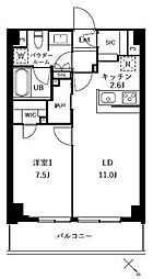 ザ・ケンジントン・レジデンスときわ台 1LDKの間取図画像