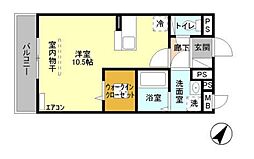 シュペリュール ワンルームの間取図画像