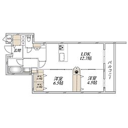 練馬区田柄4丁目マンション 2LDKの間取図画像