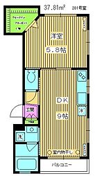 Mistral 1DKの間取図画像