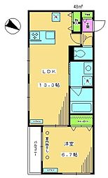 AZUL東山 1LDKの間取図画像