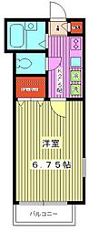グレイスコート若木 1Kの間取図画像