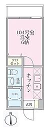 エーデルヴァイス片倉 1Kの間取図画像