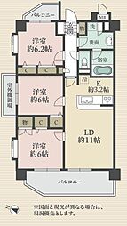 サニーコート八王子 3LDKの間取図画像