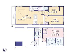 西武拝島線 西武立川駅 徒歩13分 2SLDKの間取り