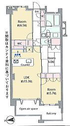 グランシティユーロパレス花小金井 3LDKの間取り
