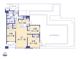 サンデュエル府中 3LDKの間取り