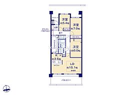 マイキャッスル椚田 3LDKの間取図画像