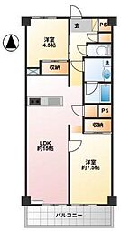 小金井ハイツ 2LDKの間取図画像