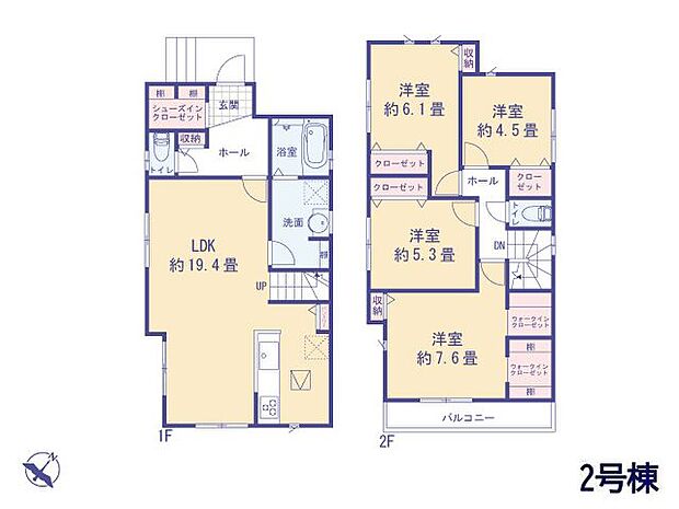 こちらの間取り図で、お部屋の配置や動線をイメージしていただけます。お部屋ごとの広さやレイアウトを参考に、生活のシーンを思い描いてみてください。