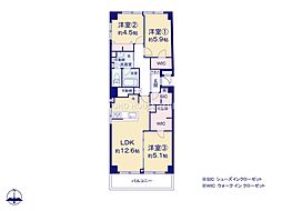 中銀三鷹マンシォン 3LDKの間取図画像